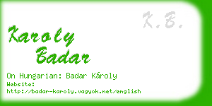 karoly badar business card