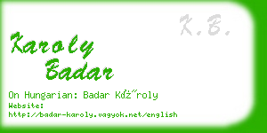 karoly badar business card